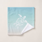 Der Strand von White Turtles Badhandtuch Set (Waschlappen)