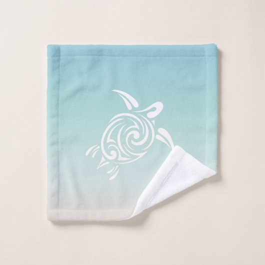 Der Strand von White Turtles Badhandtuch Set (Waschlappen)