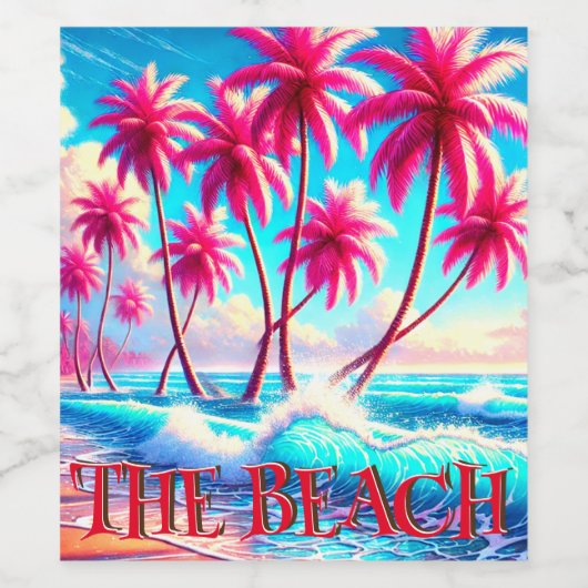 Der Strand Weinetikett (Einzelnes Label)