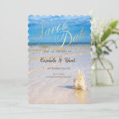 Der Strand windet sich durch das Datum Save The Date (Stehend Vorderseite)