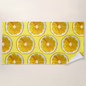 Der Strandabschnitt ist mit gelber Zitronenscheibe Strandtuch (Vorderseite)