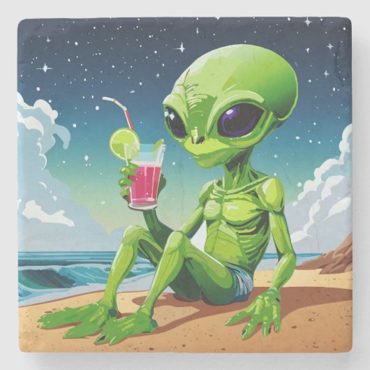 Der Strandurlauber Steinuntersetzer (Vorderseite)
