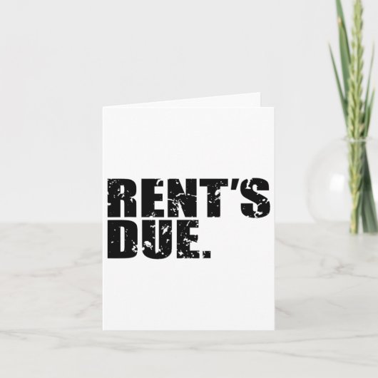 Der strapazierfähige Bodybuilder der Rent's due Wo Karte (Vorderseite)