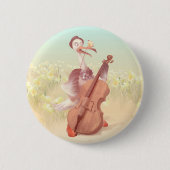 Der Strauß, der Cello spielt Button (Vorderseite)