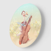 Der Strauß, der Cello spielt Große Wanduhr (Winkel)