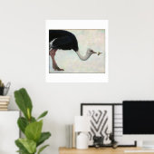 Der Strauß und der Hummingvogel von Bryn Barnard Poster (Heimbüro)