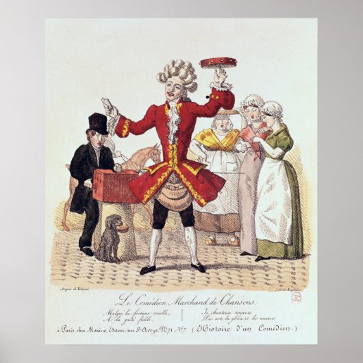 Der Street Singer, graviert von Alois Senefelder Poster (Vorne)