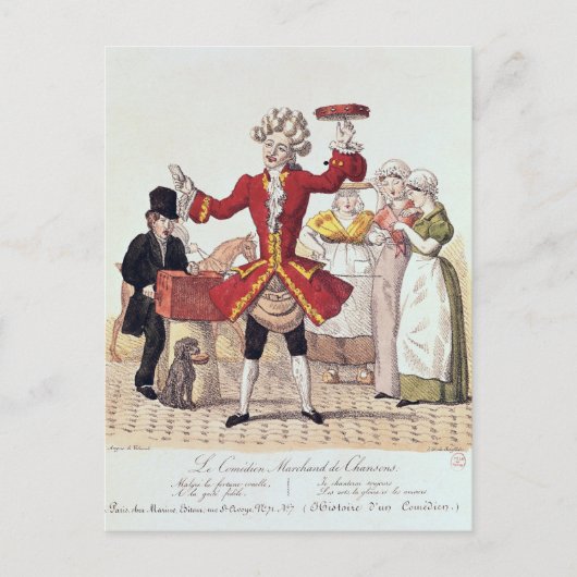 Der Street Singer, graviert von Alois Senefelder Postkarte (Vorderseite)