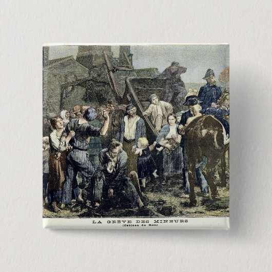 Der Streik des Bergmannes in Carmaux Button (Vorderseite)