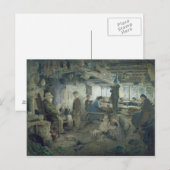 Der strenge Schulmeister, 1868 Postkarte (Vorne/Hinten)