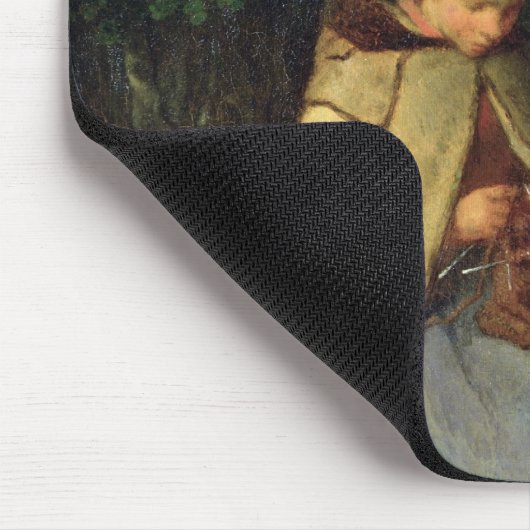 Der Stricker oder, der SitzShepherdess, 1858-60 Mousepad (Ecke)