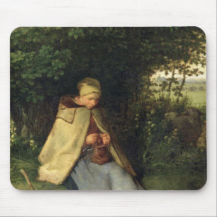 Der Stricker oder, der SitzShepherdess, 1858-60 Mousepad