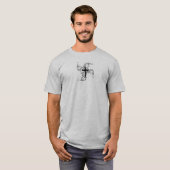 Der Strudel-Kreuz-Entwurfs-grauer kurzer Hülsen-T T-Shirt (Vorne ganz)