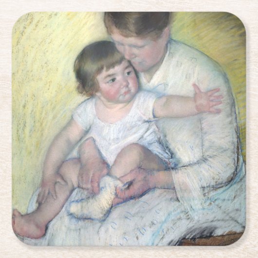 Der Strumpf, Mary Cassatt Rechteckiger Pappuntersetzer (Vorderseite)