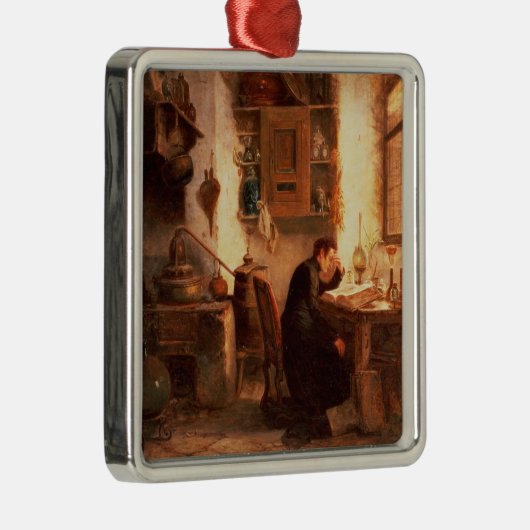 Der Student der Chemie und der Apotheke Silbernes Ornament (Rechts)