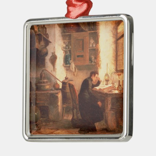 Der Student der Chemie und der Apotheke Silbernes Ornament (Links)