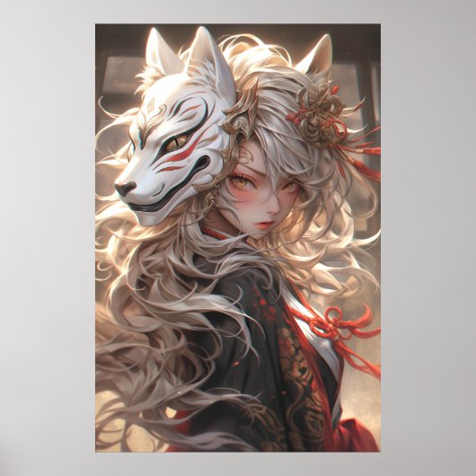 Der stumme Blick des Kitsune | Japanischer Fox Sam Poster (Vorne)
