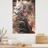 Der stumme Blick des Kitsune | Japanischer Fox Sam Poster (Küche)