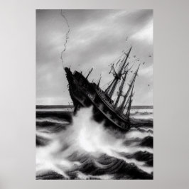 Der Sturm am Meer | AI Art Poster