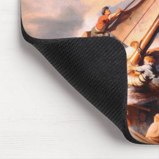 Der Sturm am Meer von Galiläa, der Rembrandt malte Mousepad (Ecke)