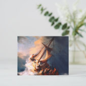 Der Sturm am Meer von Galiläa, der Rembrandt malte Postkarte (Stehend Vorderseite)