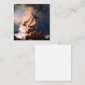 Der Sturm am Meer von Galiläa, der Rembrandt malte Quadratische Visitenkarte (Vorne/Hinten)