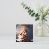 Der Sturm am Meer von Galiläa, der Rembrandt malte Quadratische Visitenkarte (Stehend Vorderseite)