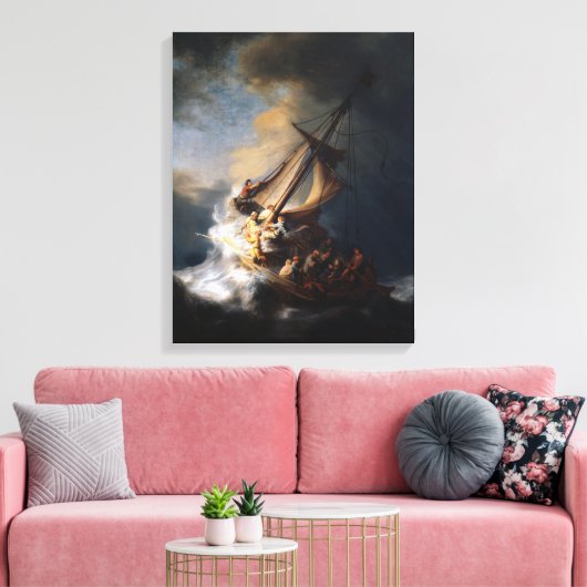 Der Sturm am Meer von Galiläa durch Remb van Rijn Leinwanddruck (Insitu (Wohnzimmer))