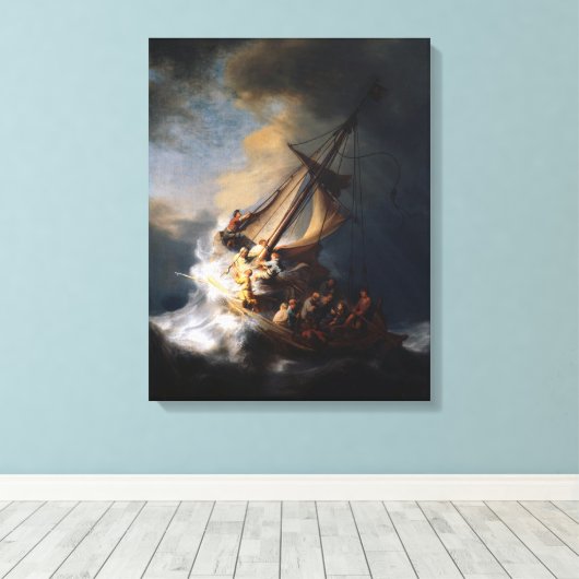 Der Sturm am Meer von Galiläa durch Remb van Rijn Leinwanddruck (Insitu (Holzboden))