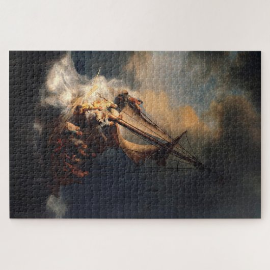 Der Sturm am Meer von Galiläa durch Rembrandt Puzzle (Horizontal)