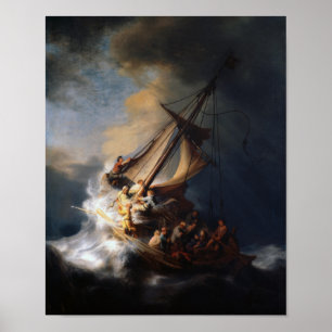 Der Sturm am Meer von Galiläa - Rembrandt Poster