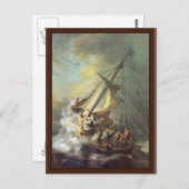 Der Sturm am Meer von Galiläa. Von Rembrandt Van Postkarte (Vorne/Hinten)