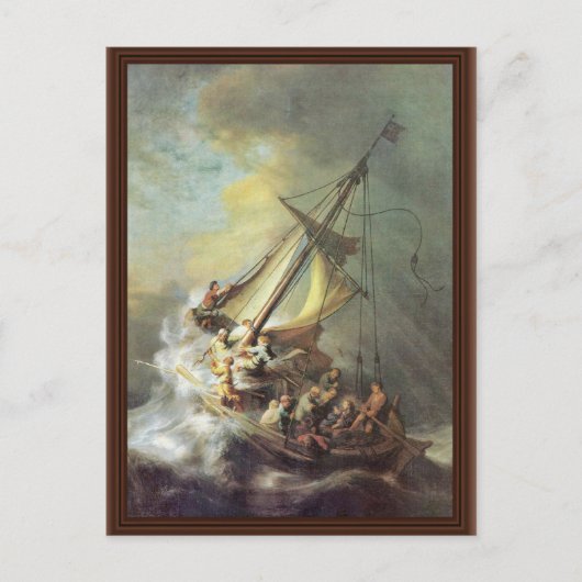 Der Sturm am Meer von Galiläa. Von Rembrandt Van Postkarte (Vorderseite)