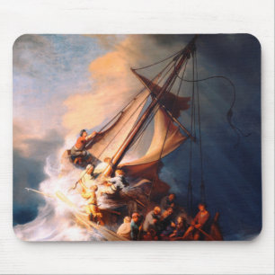 Der Sturm auf dem See Genezareth Gemälde Rembrandt Mousepad