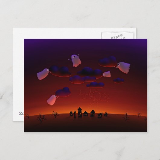 Der Sturm der Ansammlung (Halloween-Nacht) Postkarte (Vorne/Hinten)