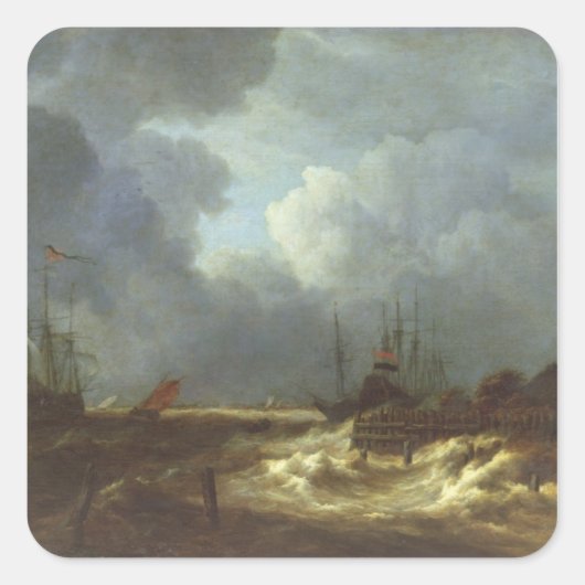 Der Sturm Quadratischer Aufkleber (Vorderseite)