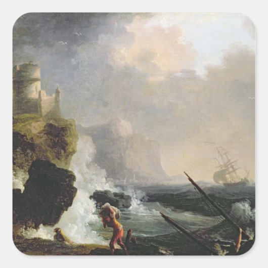 Der Sturm Quadratischer Aufkleber (Vorderseite)