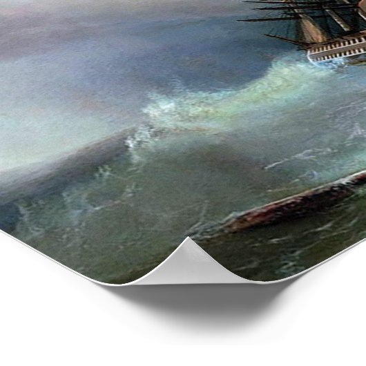 Der Sturm von Ivan Aivazovsky Poster (Ecke)