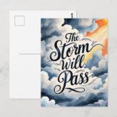 "Der Sturm wird passieren" Ermutigung Postkarte (Vorne/Hinten)