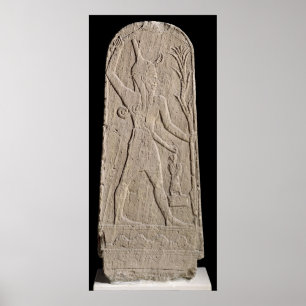 Der Sturmgott Baal mit einem Gewitter Poster