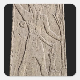 Der Sturmgott Baal mit einem Gewitter Quadratischer Aufkleber