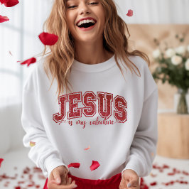 Der stylische Jesus ist mein Valentiner Roter Imit Sweatshirt