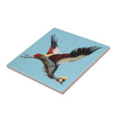 Der südafrikanische Kranich im Mittelflug Fliese (Seite)