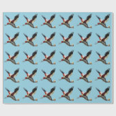 Der südafrikanische Kranich im Mittelflug Geschenkpapier (Flach)