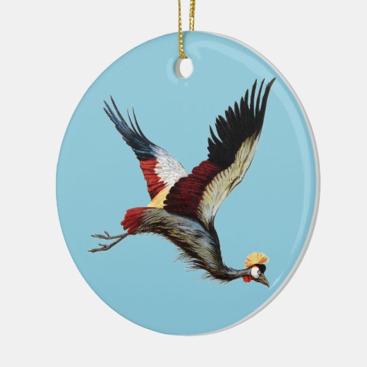 Der südafrikanische Kranich im Mittelflug Keramik Ornament (Links)