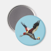 Der südafrikanische Kranich im Mittelflug Magnet (Vorderseite/Rückseite)