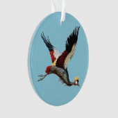 Der südafrikanische Kranich im Mittelflug Ornament (Vorderseite)