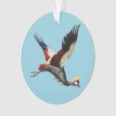 Der südafrikanische Kranich im Mittelflug Ornament (Vorderseite)