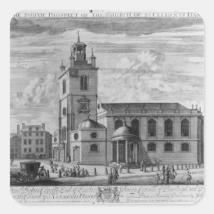 Der Südausblick der Kirche des Hl. Quadratischer Aufkleber