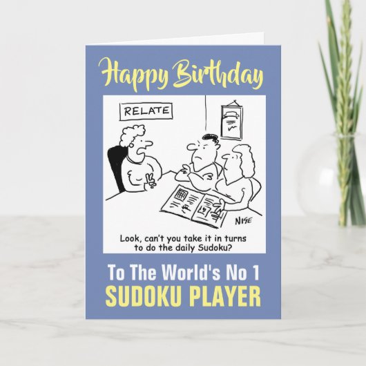 Der Sudoku-Spieler Nummer 1 - Happy Birthday Karte (Vorderseite)